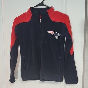 NFL Patriots Navy and Red Quarter-Zip Fleece